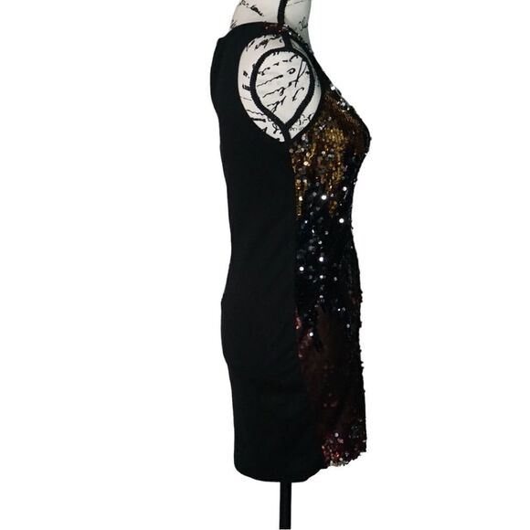 Body Central Sleeveless Metallic Sequined Mini Dress, Small - Picture 4 of 7